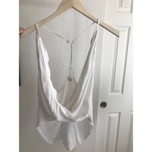 White cross over crop top